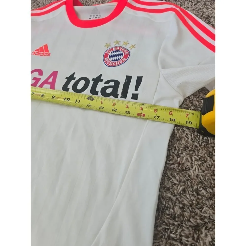 Adidas Bayern Munich Jersey 2012 Liga Total Sponsor White Pink Away Men’s Small